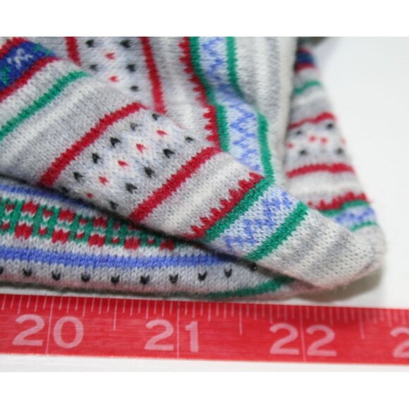 Talbots Fair Isle Striped Cardigan Sweater Womens XL Wool Blend Preppy Classic - Picture 5 of 7